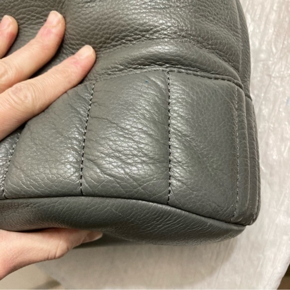 Aimee Kestenberg Gray Leather Drawstring Bucket B… - image 7